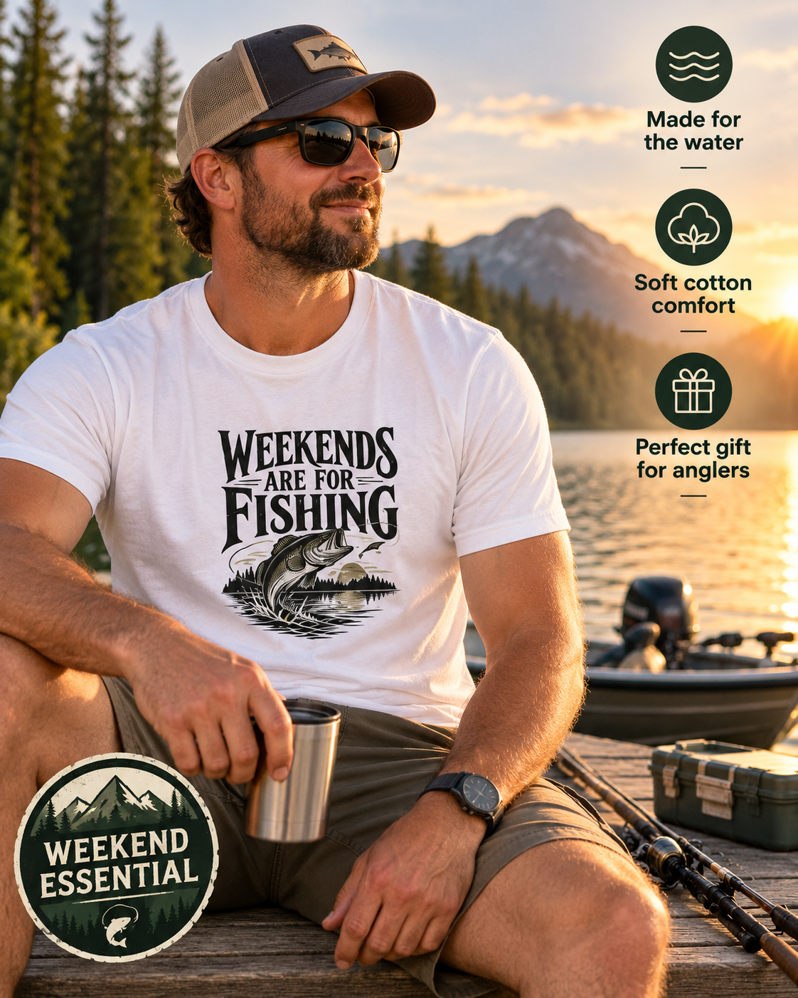 Weekends Are for Fishing – Classic Unisex Fishing T-Shirt
