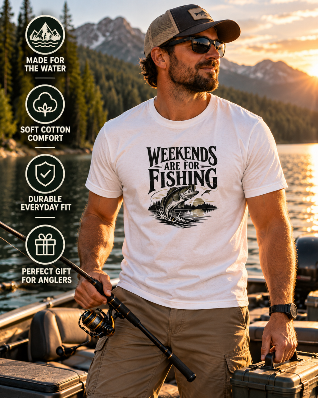 Weekends Are for Fishing – Classic Unisex Fishing T-Shirt